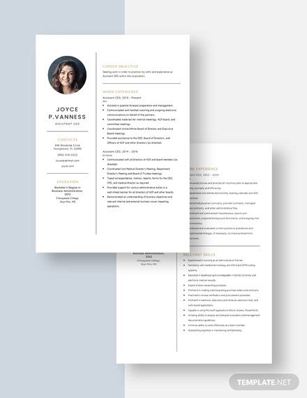Hubspot marketing training, google certifications. Assistant CEO Resume/CV Template - Word (DOC) | Apple (MAC) Pages
