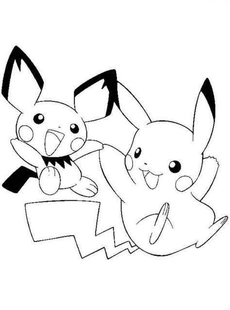 Pokemon 014 gratis malvorlage in comic trickfilmfiguren. Pikachu coloring pages with pichu | Pokemon ausmalbilder ...