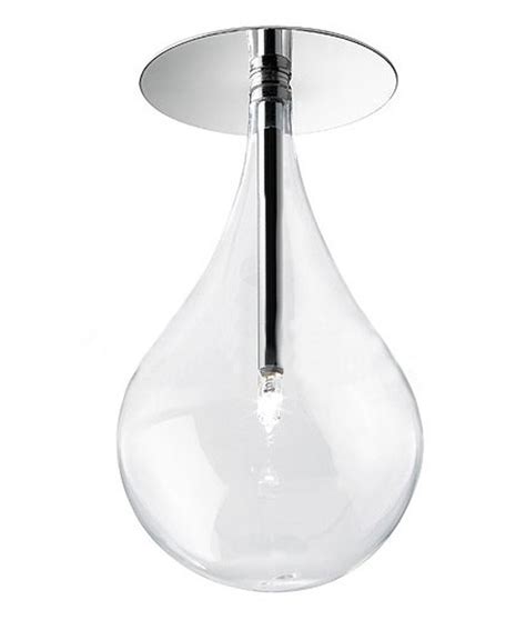 We round up, not down. Alma Drop Glass LED Flush Ceiling Light