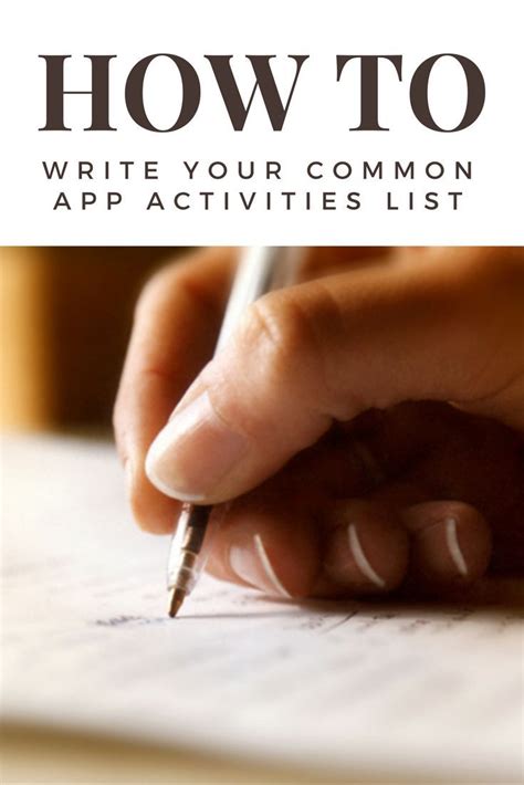 How to fill the common app? How to Write Your Common App Activities List | List of ...