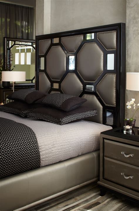 Michael amini + jane seymour. Michael Amini After Eight Modern Upholstered Bedroom ...