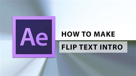 Want to learn how to make a simple intro in after effects? After Effects CS6 : How to Make a Flip Intro - YouTube