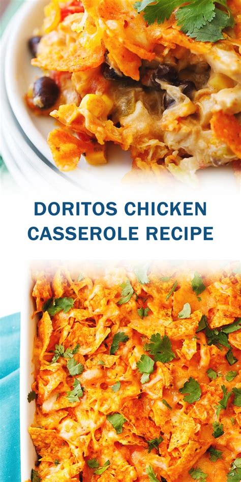 Near the end of cooking, remove and top with the remaining chips. DORITOS CHICKEN CASSEROLE RECIPE - 3 SECONDS