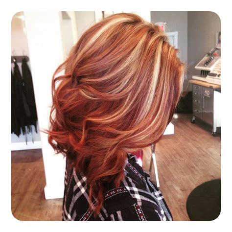 The layers are all high and have been shaped to create waves. 72 Stunning Red Hair Color Ideas With Highlights