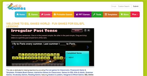 Find something… this esl game for teaching kids online is great for practicing students' listening and thinking skills, and for this online esl game is an effective and fun way to practice vocabulary and listening or reading comprehension. Website Spotlight: ESL Games - US Adult Literacy