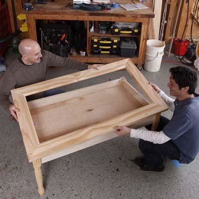 I then cut a piece of plywood so that it would overlap the edges and fit right onto the back. Coffee Table Display Case Plans DIY Blueprint Plans ...