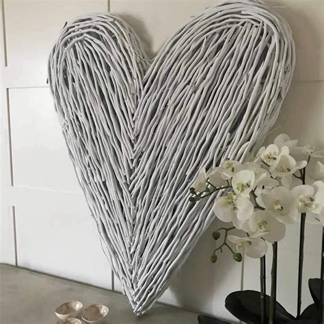 Tracey boyd 28d rattan wall clock. Extra Large Wicker Wall Heart White 'Exclusive' Hand painted to order. There should be no doubts ...