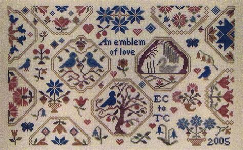 23х33 cm 25 solid colors + 14 blends of them, dmc used stitches: An Emblem of Love - cross stitch pattern by With my Needle