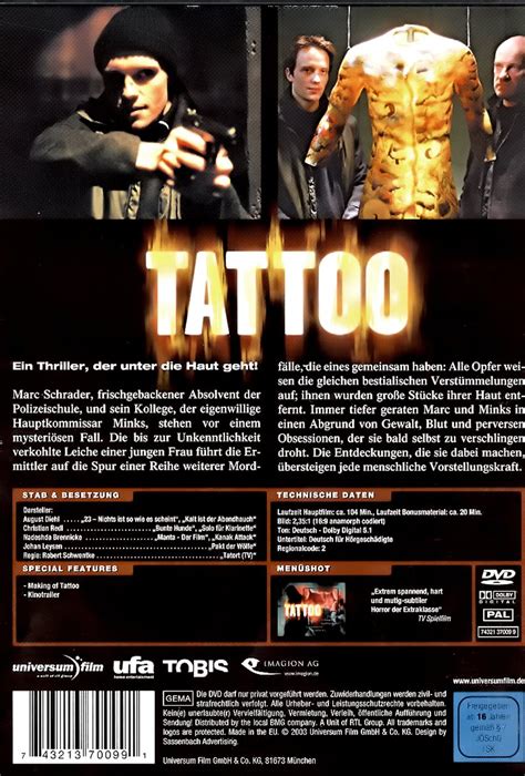 We did not find results for: Tattoo: DVD oder Blu-ray leihen - VIDEOBUSTER.de