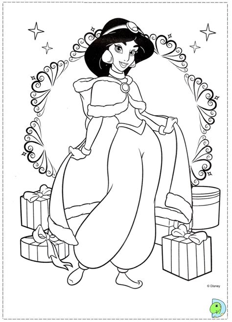 Printable coloring pages of mickey and minnie mouse. Christmas Disney Princess Coloring page- DinoKids.org