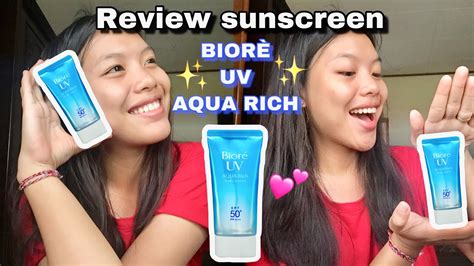 Sunscreen skin aqua uv moisture milk spf 50 kesehatan kecantikan kulit sabun tubuh di carousell. REVIEW SUNSCREEN BIORE UV AQUA RICH | SUNSCREEN TERBAIK ...