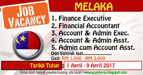 Jawatan kosong hospital melaka hospital melaka offers a wide range of opportunities available for highly motivated individuals with the passion and vigour who. Jawatan Kosong Perakaunan di Melaka | April 2017 ~ Jawatan ...