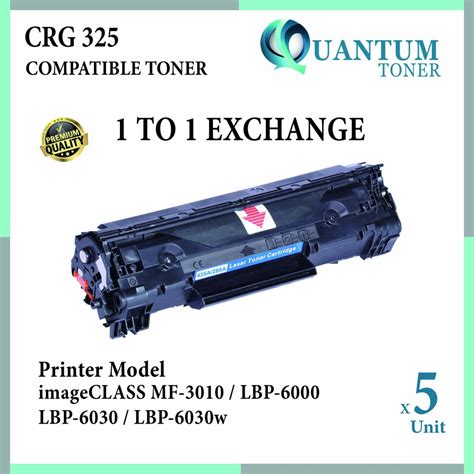 *image may differ with actual product's layout, color, size & dimension. 5x Canon Cartridge 325 Compatible Toner for MF3010 ...