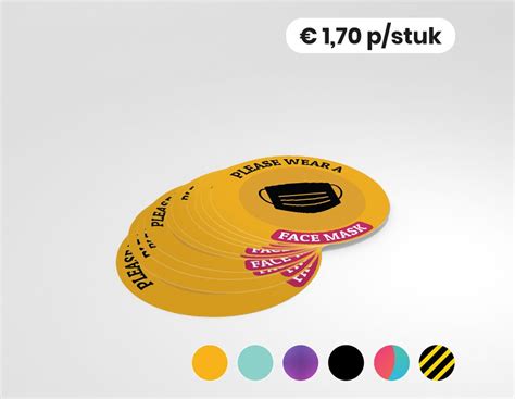 De mondkapjesplicht geldt in alle publieke binnenruimten, stationsgebouwen en luchthavens. Please wear a face mask sticker | 25cm rond | 10 stuks