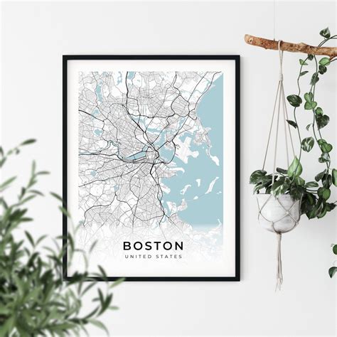 Boston map print Boston print Boston poster Boston wall | Etsy | Boston wall art, Boston map 