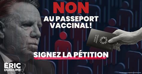 Le formulaire est disponible sur le site du gouvernement du québec. NON au passeport vaccinal obligatoire | Éric Duhaime