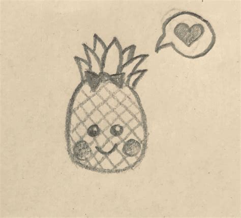 #pineapple #ananas #drawing #pencil #blackandwhite. Cute Ananas einfach gezeichnet | Pencil art drawings, Cute ...