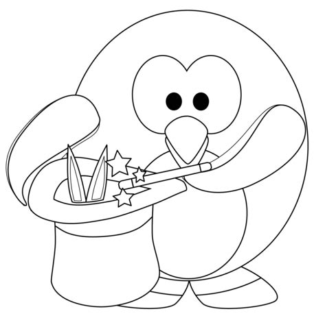 What's the best way to draw a penguin? Cartoon Penguin Falling While Ice Skating Coloring Page