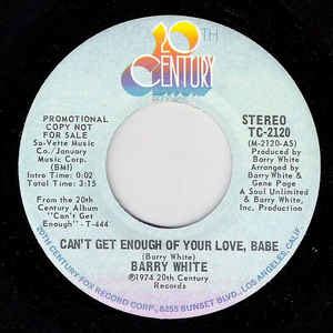 Click on the different category headings to find out more and these cookies are necessary for the website to function and cannot be switched off. Barry White - Can't Get Enough Of Your Love, Babe (1974 ...