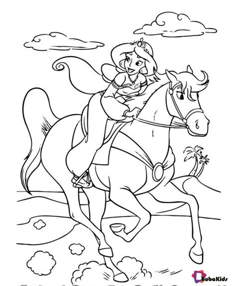 This coloring page shows aladdin and jasmine meeting in the marketplace for the very first time. Princess Jasmine Riding Sahara Aladdin Coloring Page and ...