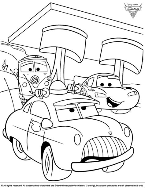 Cars 2 finn mcmissile smiling printable colouring pages med. Cars 2 coloring picture - Coloring Library