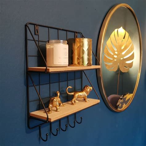 Check spelling or type a new query. Wood And Metal Shelf With Hooks By Posh Totty Designs ...