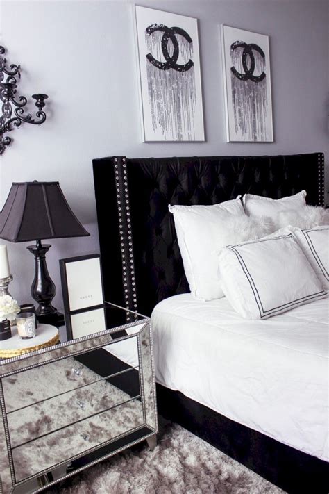 Luxurious flokati or shag rugs work particularly well to cut through otherwise dark rooms. awesome 59 Amazing Black And White Bedroom Ideas | White ...