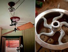 The fan belt of the first fan came from a small motor that turned all the subsequent fans in order. The Brewmaster Belt-Driven Ceiling Fan from LIGHT | Ceiling fan, Belt driven ceiling fans, House ...