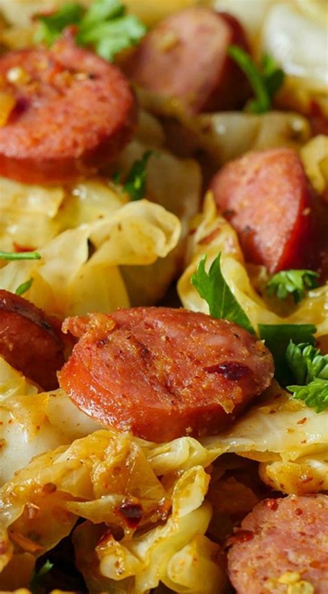 Really great, easy dish to make. Fried Cabbage And Kielbasa Skillet ~ Great simple, flavorful dinner... This stuff also makes for ...