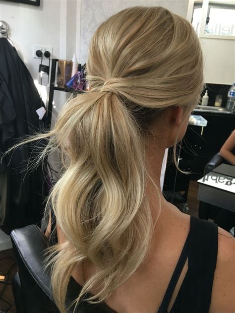 Ponytail hairstyle — sky high and super sleek. Wedding Hairstyles | Messy ponytail hairstyles, Wedding ...