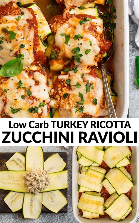 If you usually bake a turkey during the holiday season, you'll surely have some turkey leftover meat. Zucchini ravioli with a ground turkey, ricotta, and Parmesan filling is a healthy low-carb twist ...