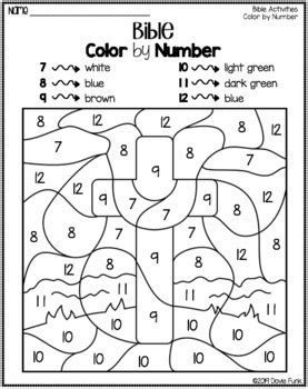What are the thirteen things that defile a person? Bible Color by Number Worksheets for Sunday School or ...