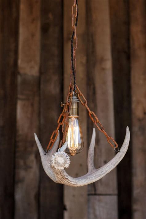 Striking, yet unusual six piece red deer antler chandelier / ceiling light with fittings for three upright and three hanging lights. The Durango Chandelier - Antler Pendant Light - Rustic ...