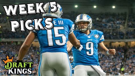 Unit stake of £10/€10 at odds of 1/2 or greater. Week 5 NFL DraftKings Picks - YouTube