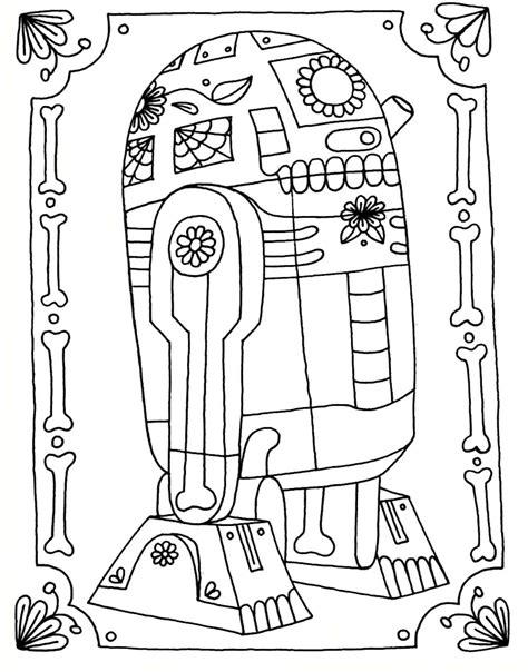 Teach your students about the day of the dead, or dia de los muertos, in style and fun with these free downloads! m and m coloring pages | Yucca Flats, N.M.: Wenchkin's Coloring Pages - Dia de los R2D2 | Star ...