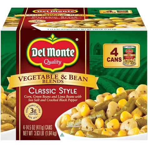 Slowly simmered tomatoes perfectly seasoned with the flavor of onions, celery, and green peppers. Del Monte Vegetable Amp Bean Blends Classic Style Food