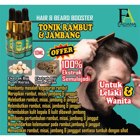 Tonic yang diciptakan khusus untuk negara tropis / iklim panas cocok untuk pria dan wanita. (10ml) Tonik Rambut & Jambang Fadana / Fadana Hair & Beard ...