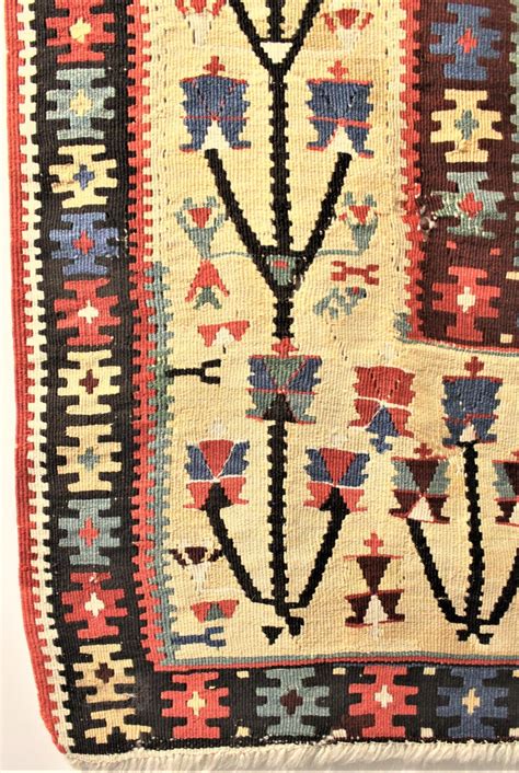 Woven turkish cotton kilim rug based on designs inspired by the nomadic people of turkey. Antique Wool Flat-Woven Turkish Prayer Rug or Tapestry For ...