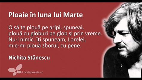 In citate literatura, nichita stanescu. Nichita Stănescu - Ploaie în luna lui Marte - YouTube