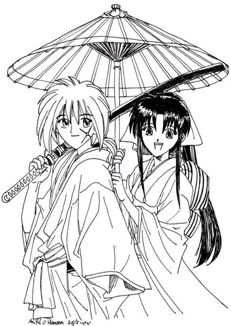 Meiji swordsman romantic story, sometimes also known as samurai x in the tv show, is a japanese manga series written and illustrated by nobuhiro watsuki. Rurouni Kenshin Coloring Pages - Coloring Home