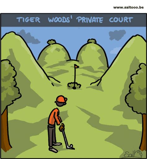 Gentlemen only ladies forbidden : Cartoon: Tiger woods houdt van vrouwelijk schoon