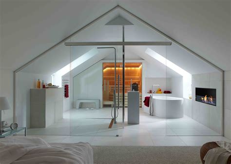 Two bedroom, two bathroom modern; Bedroom and contemporary bath in a loft - MyHouseIdea