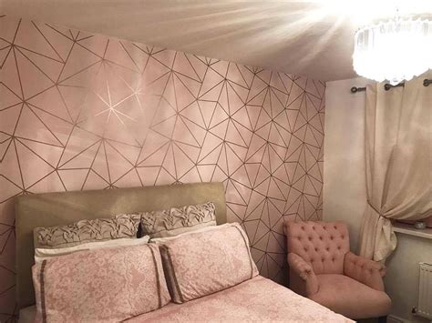 Wallpaper is a wonderful way to add color, pattern and interest to your interiors. Topic For Girls Rose Gold Room Ideas : Grey White Blush ...
