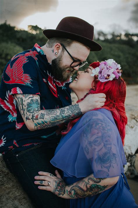 (maybe we can blame it on bey and jay? A Colourful Tattooed Couple's Hawaii Beach Anniversary ...