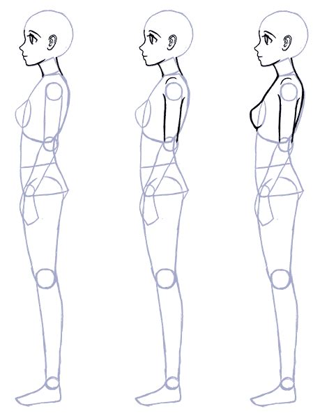 Draw anime male character tutorial step by step lesson 01: How to Draw Anime Side View - Full Body Profile | Person ...