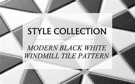 By making the square tiles black and the rectangular tiles white, the pattern can give a room a vintage look. Style Selections: Modern Black White Windmill Tile Pattern ...