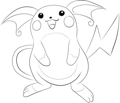 Le coloriage raichu de la catégorie pokemon est sur ton site de coloriages préférés coloriez.com. Coloriage Pokemon Raichu - GreatestColoringBook.com