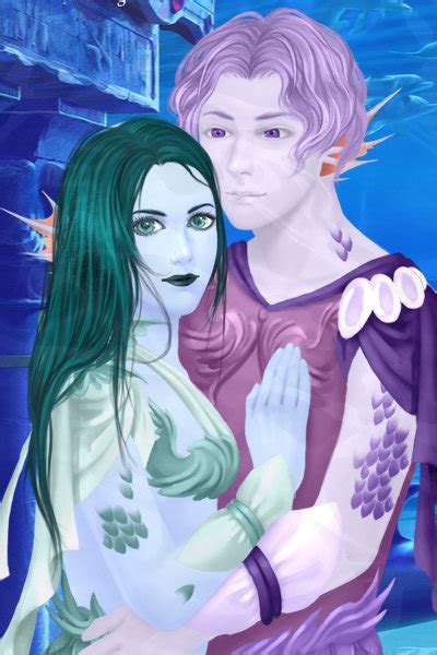 Gab and sean enjoying some ice cream in japan made this on doll divine Fantasy Couple Creator: Merfolk ~ by mythologydiva