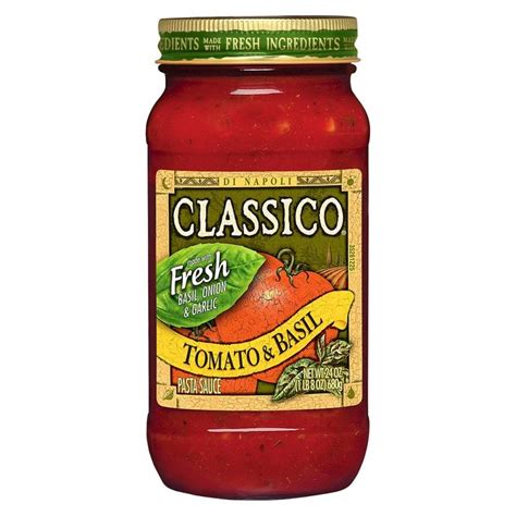 Pasta's not really that bad—it's the spaghetti sauce brands loaded with excess calories, mounds of salt, and buckets of added sugar that give your. Classico Tomato & Basil Pasta Sauce - 24oz | Pasta sauce ...