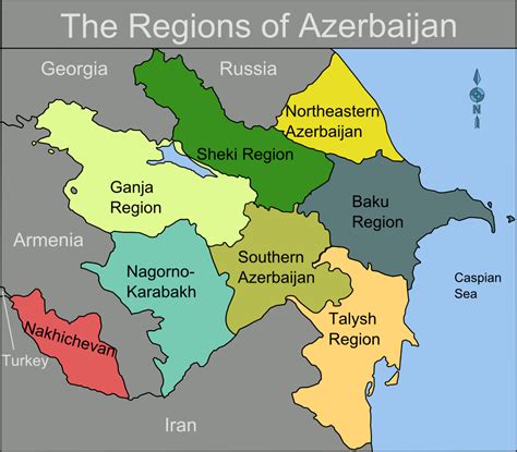 Physical map of azerbaijan showing major cities, terrain, national parks, rivers, and surrounding countries with international borders and outline maps. Weltkarte Azerbaijan | creactie